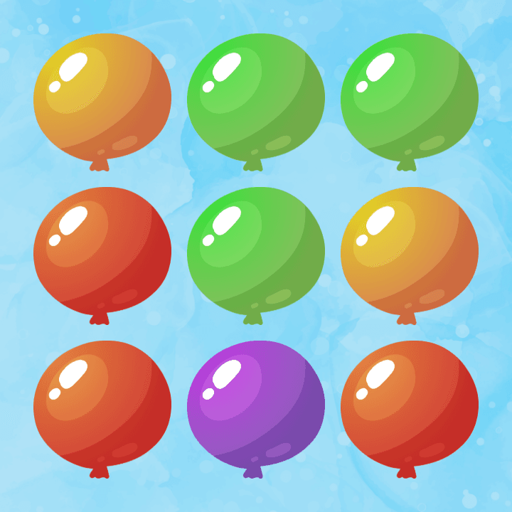 Le jeu Ballons projeté sur la cible