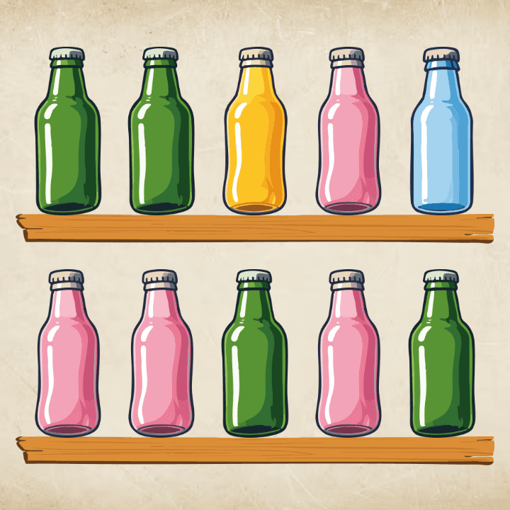 Le jeu Bouteilles projeté sur la cible