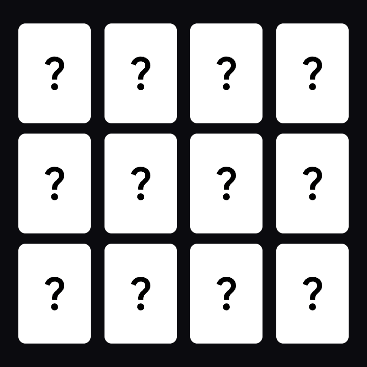 Le jeu Memory projeté sur la cible