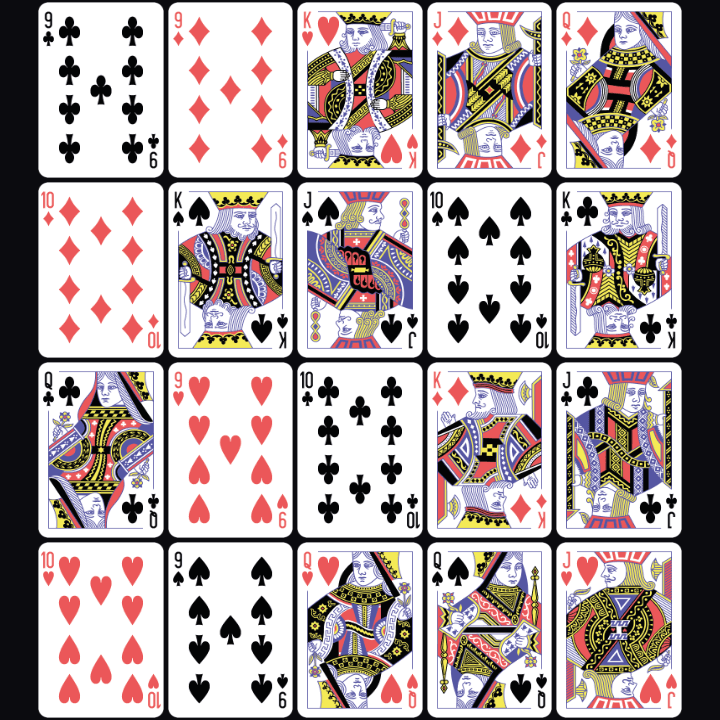 Le jeu Poker projeté sur la cible